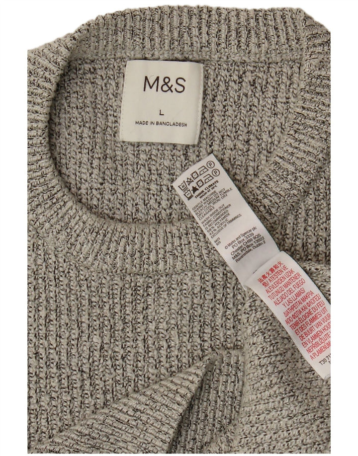 Marks & Spencer muški džemper s okruglim izrezom, veliki sivi poliamid