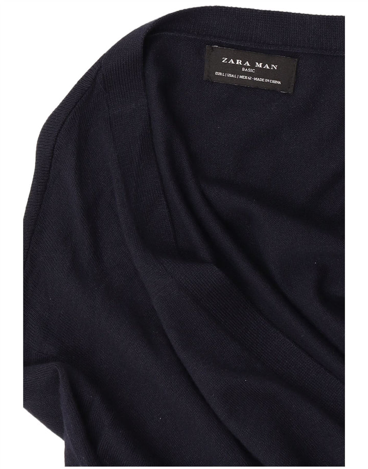 Zara muški kardigan pulover veliki tamnoplavi