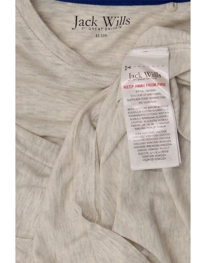 Jack Wills Dječačka grafička majica dugih rukava 12-13 godina, sivi pamuk