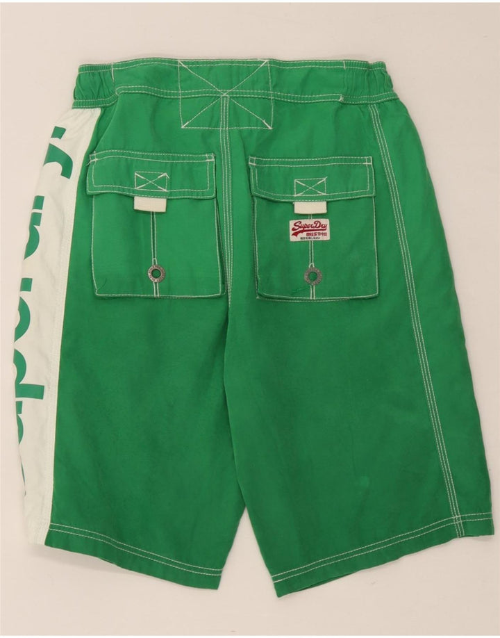 Superdry muške kratke hlače za kupanje s grafičkim motivima, mali zeleni poliester u boji