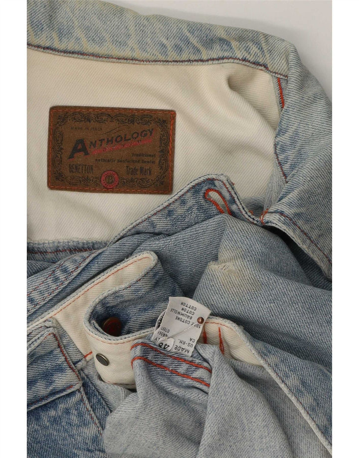 Benetton ženska crop traper jakna IT 48 XL plavi pamuk