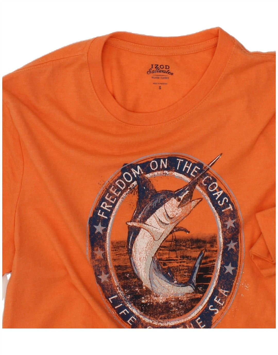 IZOD Mens Graphic T-Shirt Top Small Orange Vintage Izod and Second-Hand Izod from Messina Hembry 