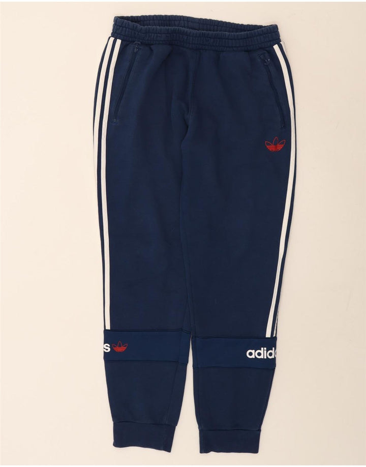 Adidas muške trenirke s grafičkim motivima, srednje tamnoplave hlače