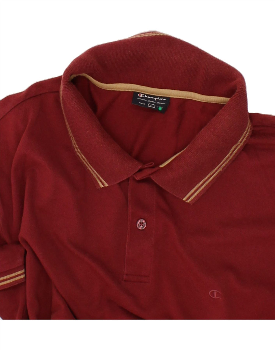 CHAMPION Mens Polo Shirt Large Red Cotton Vintage Champion and Second-Hand Champion from Messina Hembry 