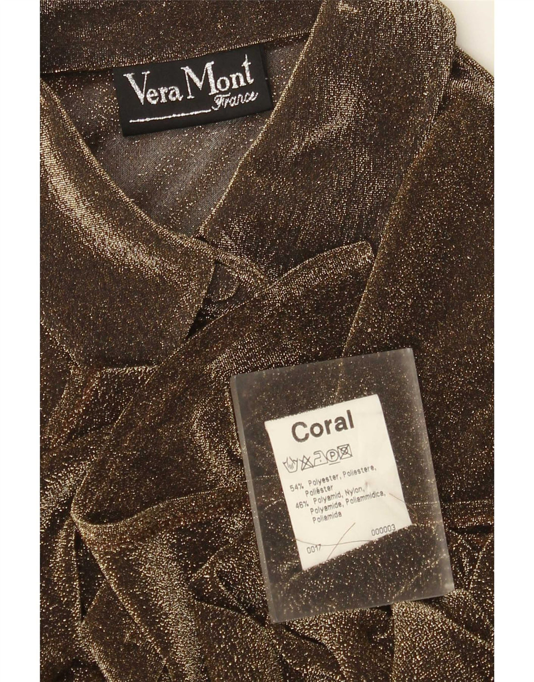Vera Mont ženska košulja bluza UK 12 srednje smeđi poliester