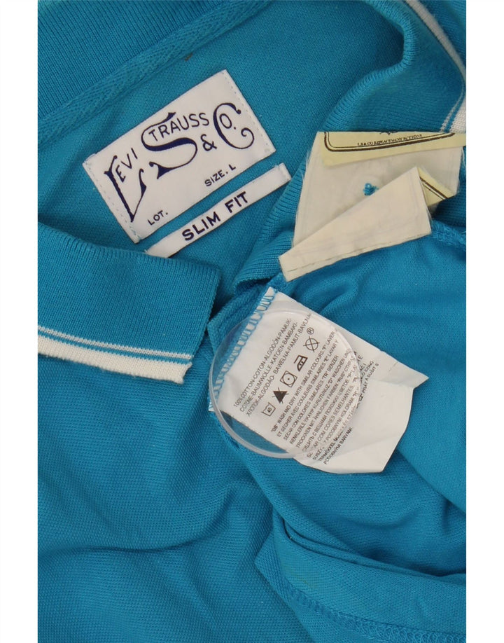 LEVI'S muška uska polo majica velika, plava pamučna
