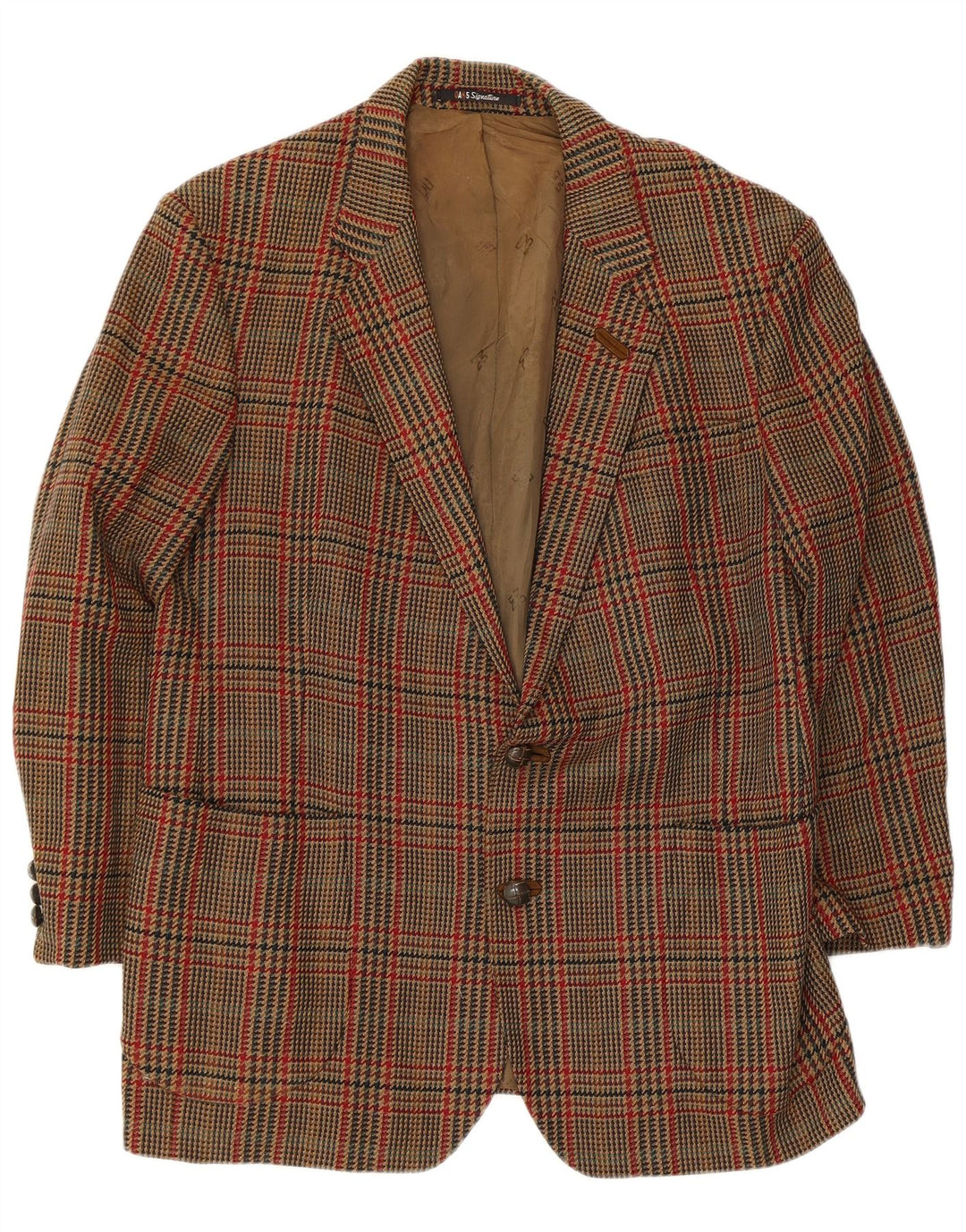 DAKS muška jakna sa 2 gumba UK 38 srednje smeđa houndstooth nova vuna