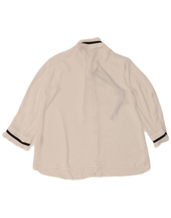 Zara ženska košulja bluza 3/4 rukava UK 14 srednji bijeli poliester