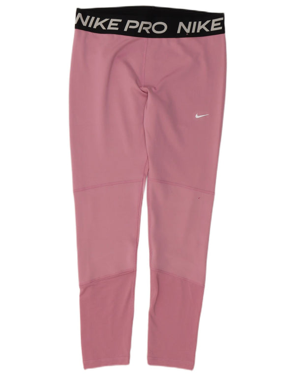 Nike Ženske Dri Fit Graphic Leggings UK 18 XL Ružičasti poliester