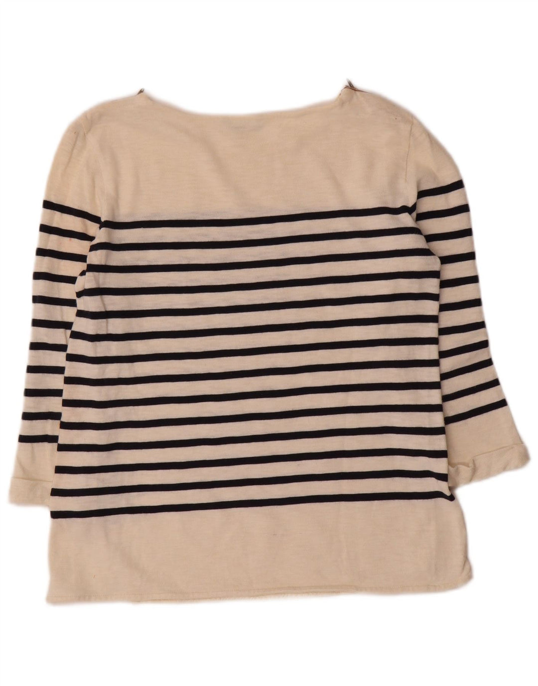 Ženska majica Massimo Dutti s 3/4 rukavima UK 12, pamuk srednje bijele pruge