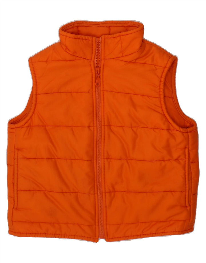 BENETTON Girls Padded Gilet 7-8 Years Medium Orange Polyamide Vintage Benetton and Second-Hand Benetton from Messina Hembry 