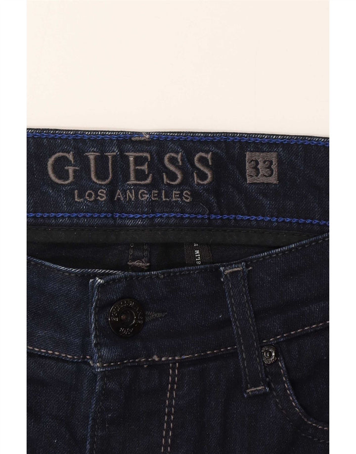 Guess muške traper kratke hlače W33 srednje tamnoplave