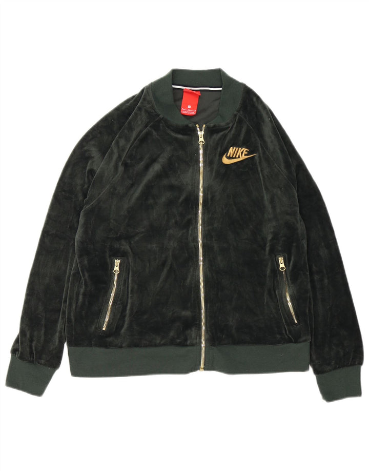 Nike ženska gornja jakna od trenirke od velura UK 14 srednje zelene boje od poliestera