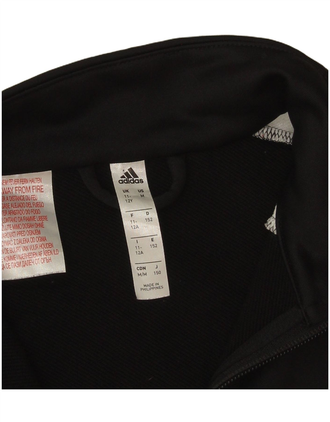 Adidas trenirka za dječake, gornja jakna od 11 do 12 godina, crna poliesterska boja