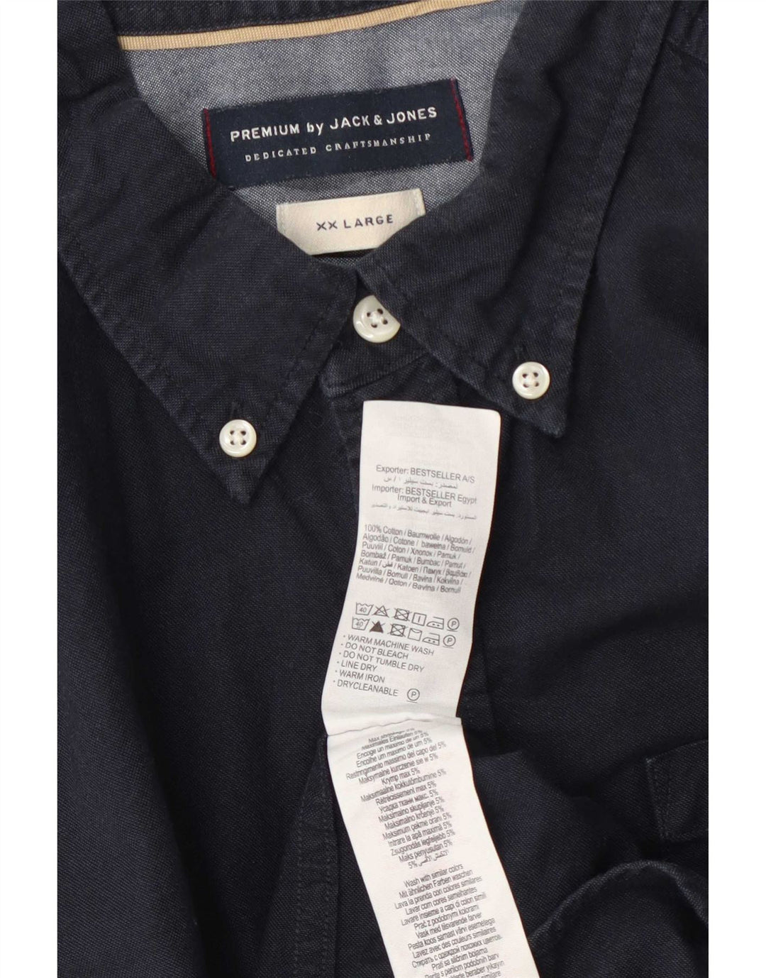 Jack & Jones muška košulja 2XL tamnoplavi pamuk