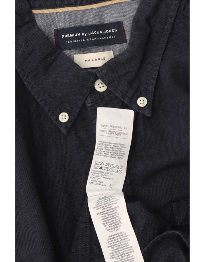 Jack & Jones muška košulja 2XL tamnoplavi pamuk