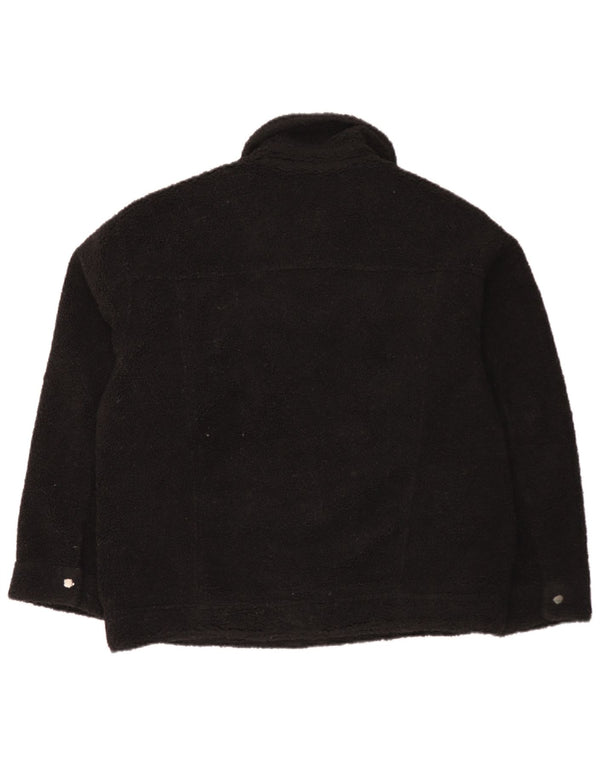 Topshop ženska prekomjerna bomber jakna od flisa UK 14 srednji crni poliester