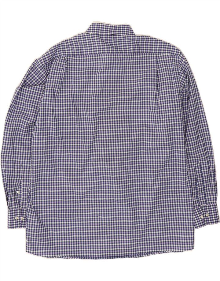 TOMMY HILFIGER Mens Regular Fit Shirt Size 16 1/2 Large Navy Blue Check Vintage Tommy Hilfiger and Second-Hand Tommy Hilfiger from Messina Hembry 