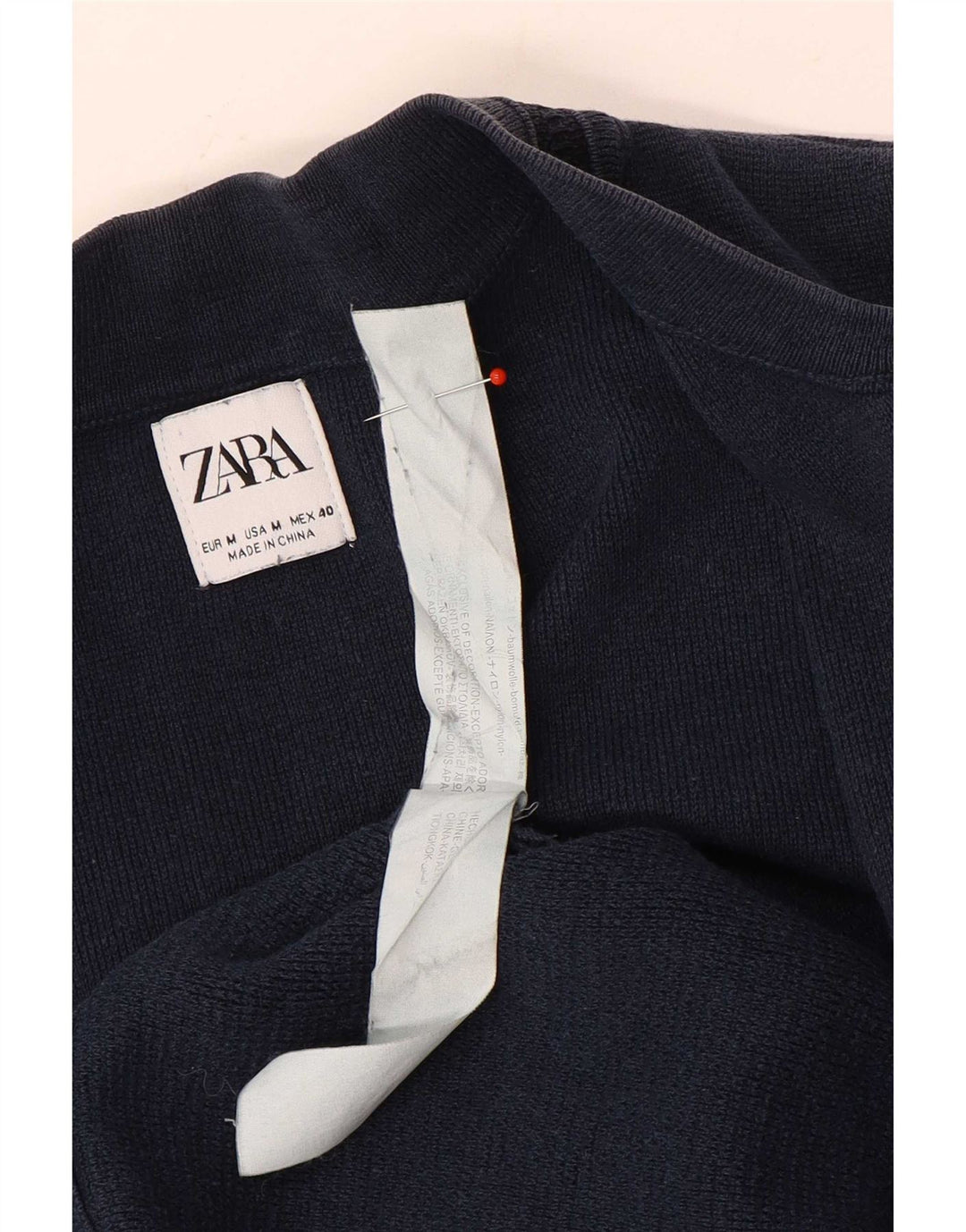 Zara muški kardigan pulover srednje tamnoplave pruge