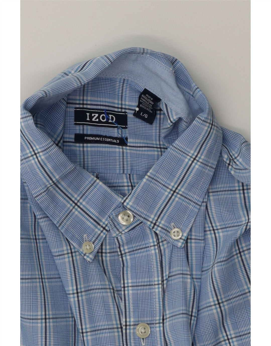 IZOD Mens Shirt Large Blue Check Cotton Vintage Izod and Second-Hand Izod from Messina Hembry 