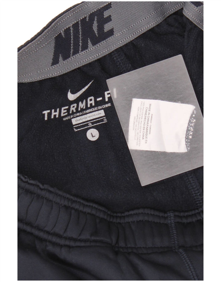 Nike muške Therma-Fit hlače za trenirku, velike tamnoplave poliesterske hlače