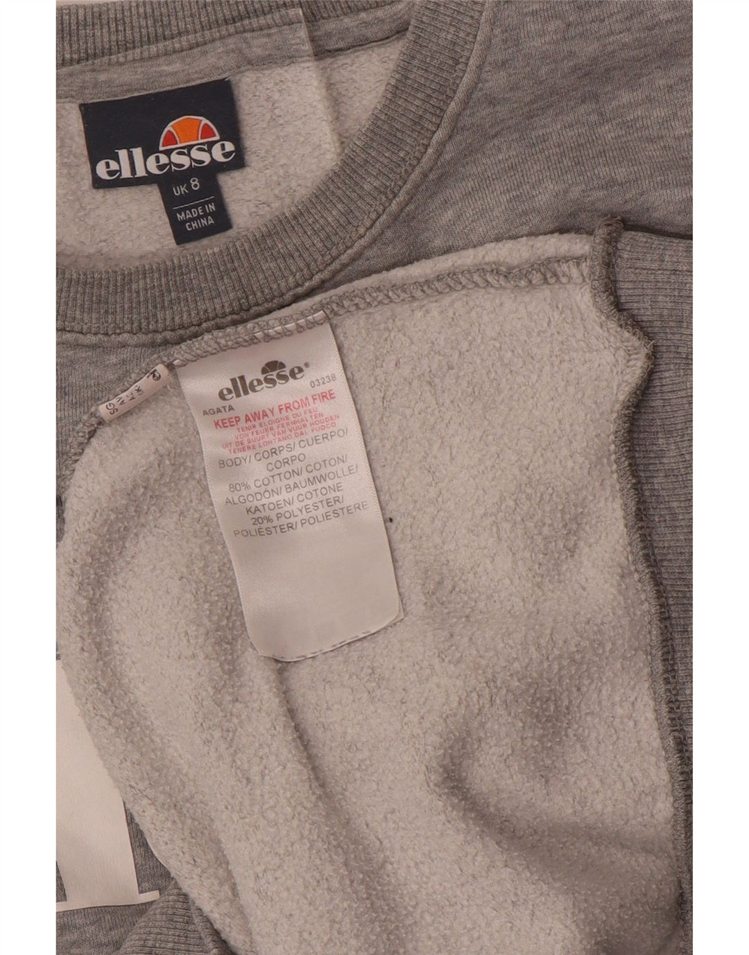 Ellesse Ženska prekomjerna trenirka s grafičkim motivima UK 8 Mali sivi pamuk