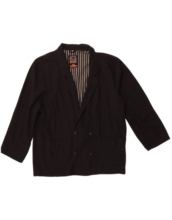 VINTAGE muška jakna s dvostrukim kopčanjem UK 42 XL crni poliester