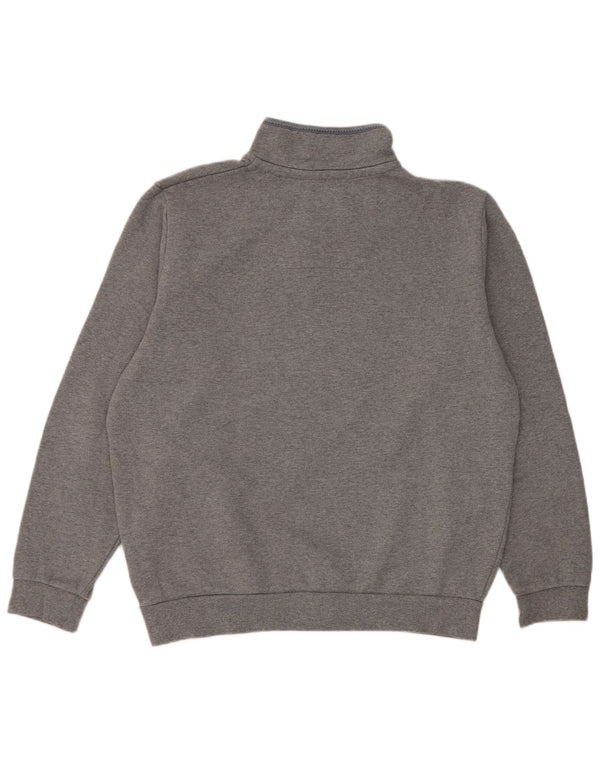 Crew Clothing Muška majica s izrezom s patentnim zatvaračem XL sivi pamuk