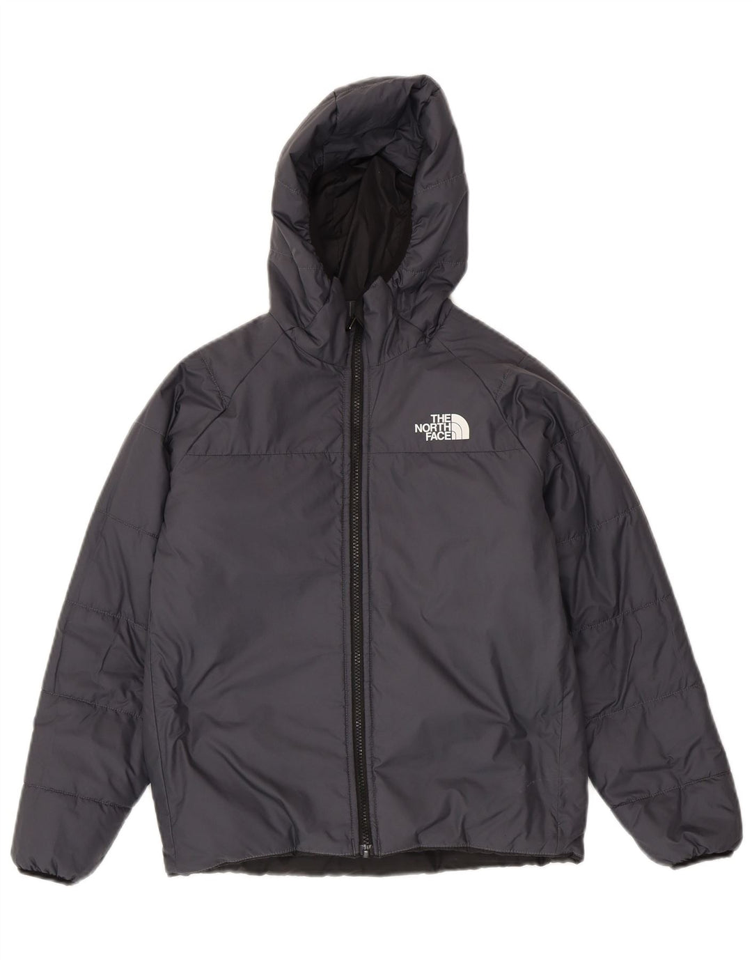 The North Face Boys Reverzibilna podstavljena jakna s kapuljačom 11-12 godina siva