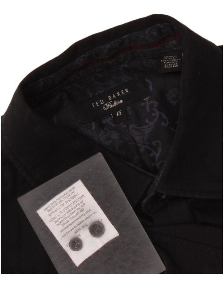 TED BAKER Muška košulja veličine 15 srednje crni pamuk