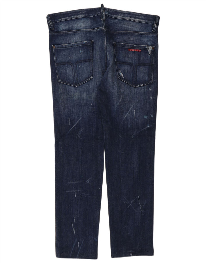 Dsquared2 Ženske otrcane uske traperice IT 52 2XL W36 L29 Plavi pamuk