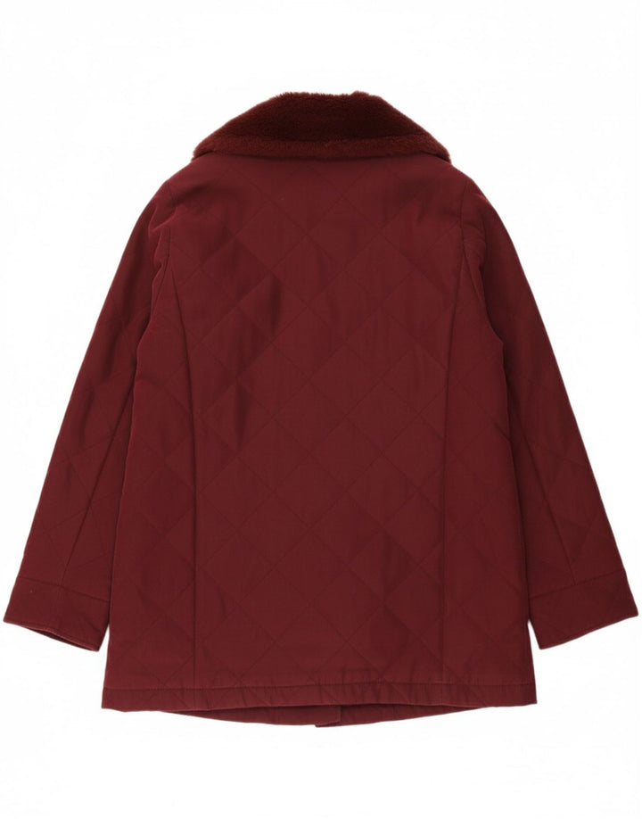 EASTEX Womens Quilted Jacket UK 12 Medium  Burgundy Polyester
