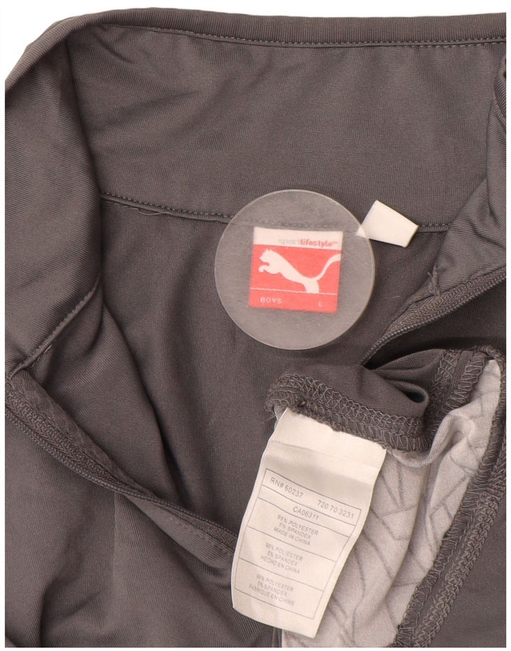 PUMA Boys Zip Neck Pulover Trenirka Top 11-12 Year Large Grey