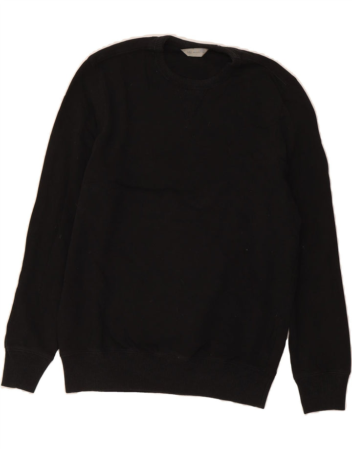MARKS & SPENCER Mens Sweatshirt Jumper Medium Black Cotton Vintage Marks & Spencer and Second-Hand Marks & Spencer from Messina Hembry 