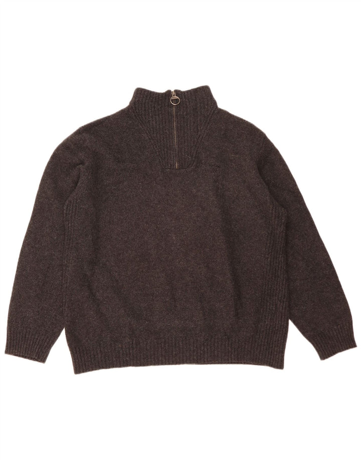Barbour ženski džemper s izrezom i patentnim zatvaračem UK 20 2XL siva vuna