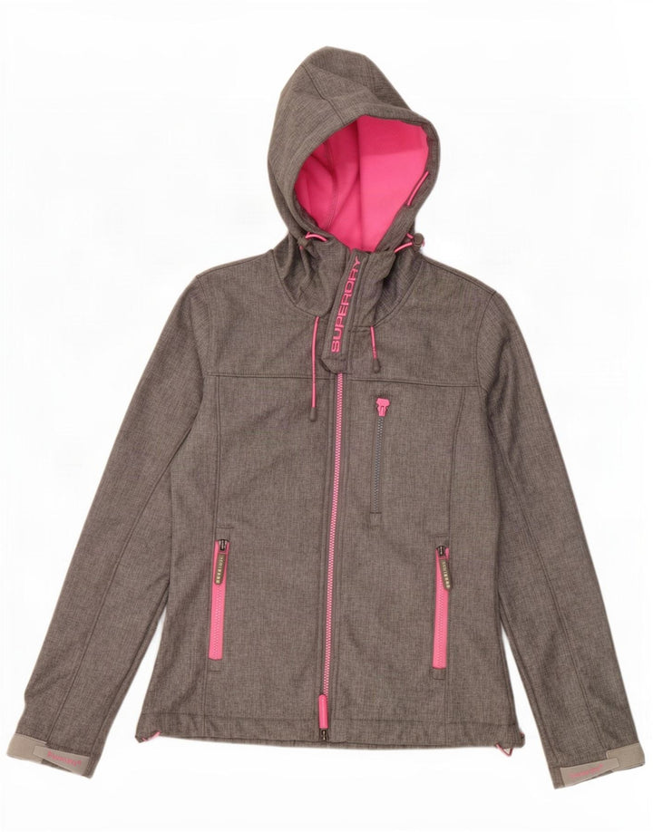 Superdry ženska Windtrekker grafička vjetrovka jakna UK 10 mala siva