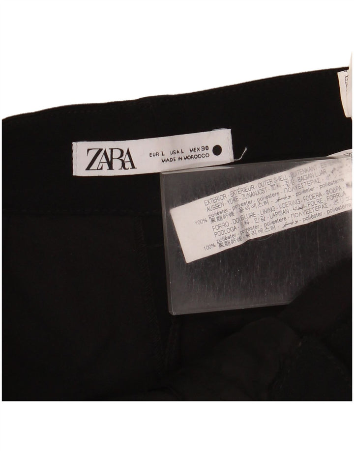Zara ženske chino hlače s klinovima, velike W32 L32 crni poliester