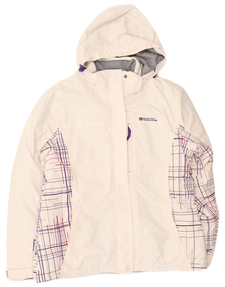 Mountain Warehouse Ženska vjetrovka s kapuljačom UK 16 Veliki bijeli karirani