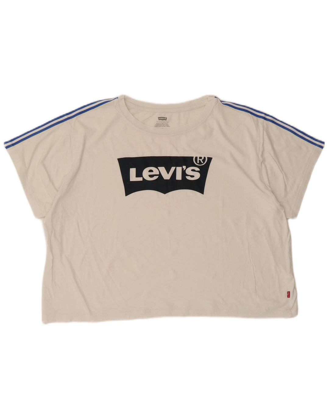 Gornja majica kratkih rukava Levi's Crop Oversized Graphic UK 14 srednje bijela