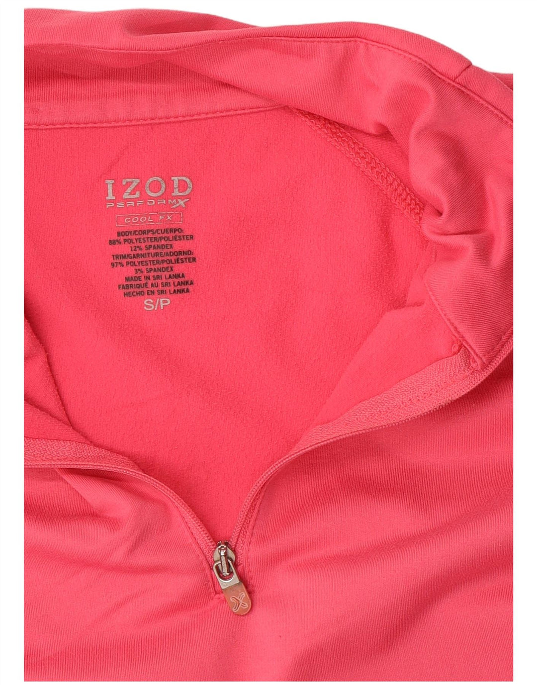 IZOD Muška majica s izrezom s patentnim zatvaračem Mali ružičasti poliester