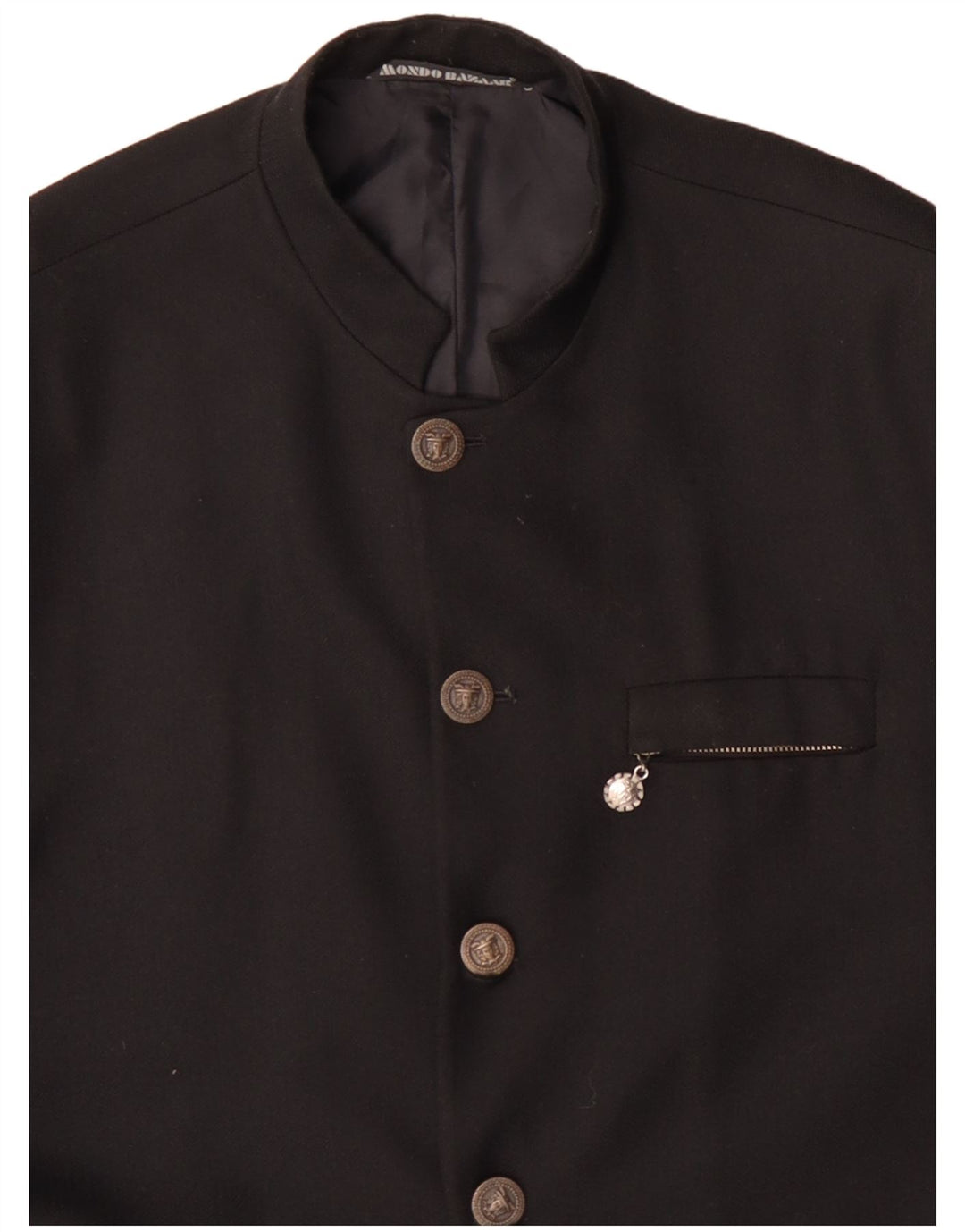 VINTAGE Muška jakna sa 5 gumba UK 40 Velika crna viskoza