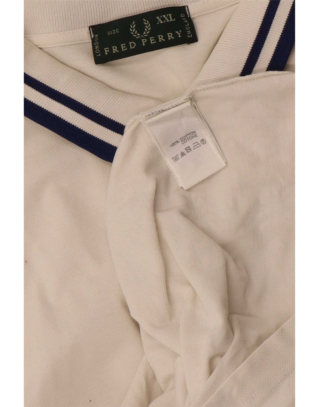 Fred Perry muška polo majica 2XL bijeli pamuk na pruge