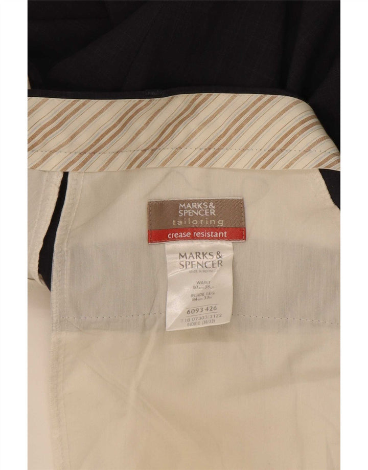 Marks & Spencer muške hlače ravnog odijela W38 L33 tamnoplavi poliester