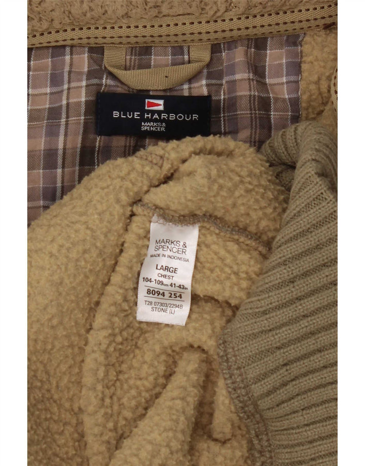 Marks & Spencer muški plavi pulover s kapuljačom s patentnim zatvaračem, veliki kaki poliester