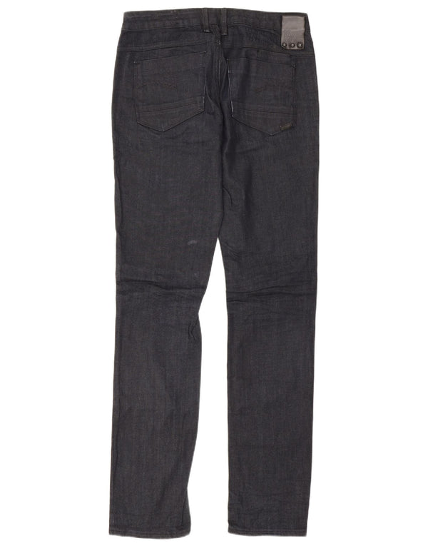 G-Star Womens 3301 Straight Jeans W31 L34 Navy Blue Cotton
