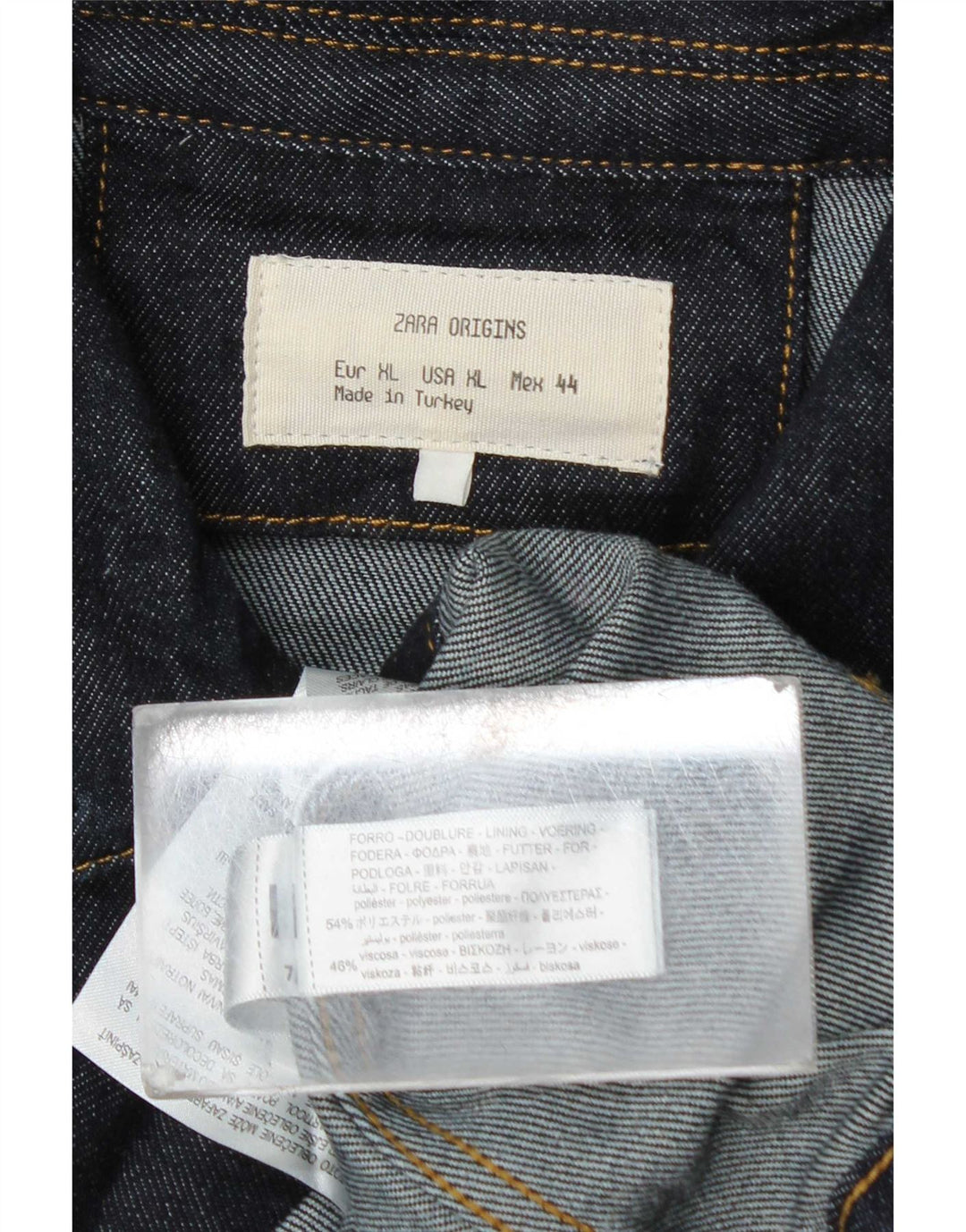 Zara muška traper jakna UK 42 XL tamnoplavi poliester