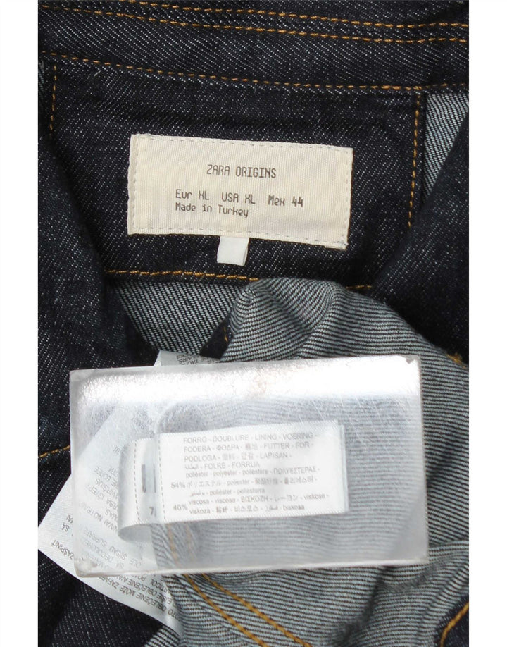Zara muška traper jakna UK 42 XL tamnoplavi poliester