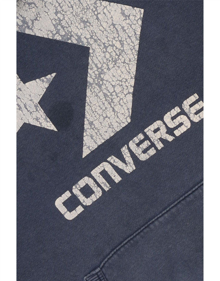 CONVERSE muški džemper s kapuljačom s grafičkim motivima, mali plavi pamuk
