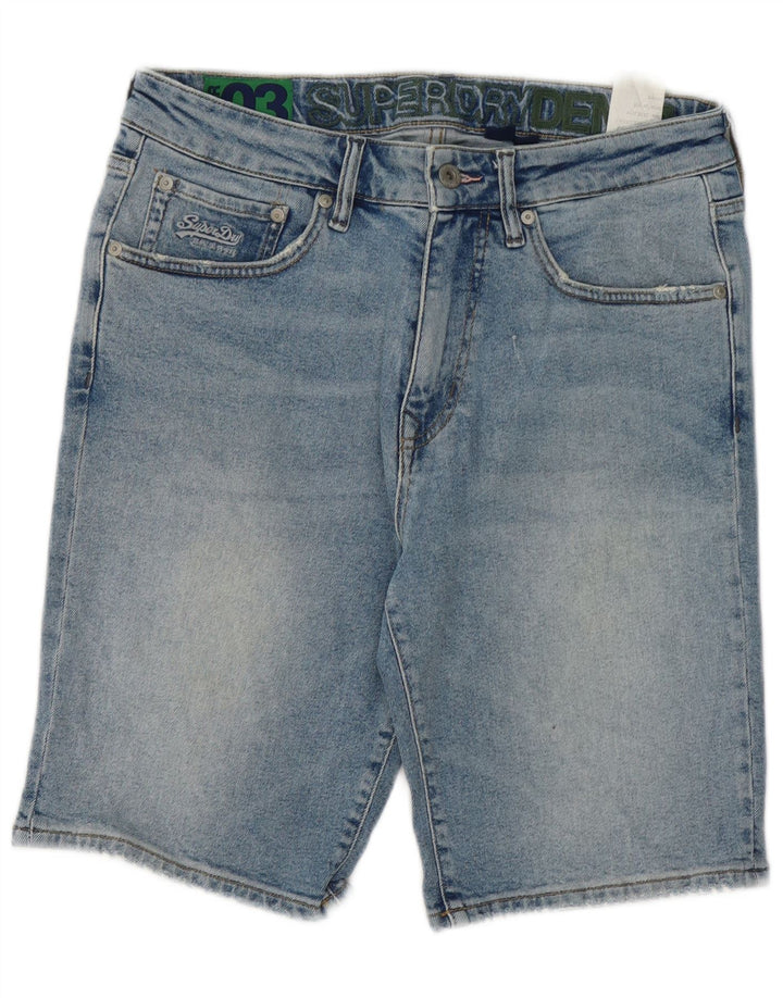 Superdry muške traper kratke hlače W32 Srednje plavi pamuk