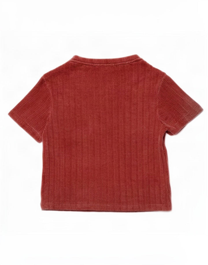 Zara ženski vrh bluze od velura UK 10 mali crveni poliester